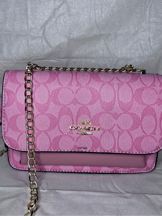 Coach Handbags - Coach Pink Signature Chain Crossbody